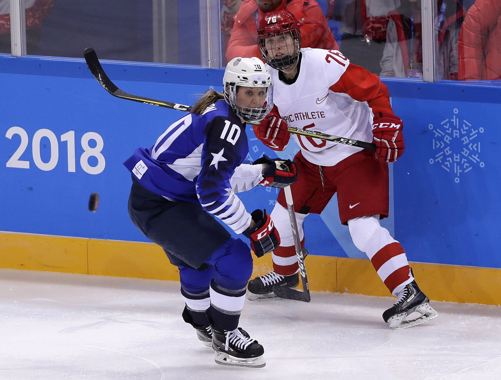 Chasing the puck
